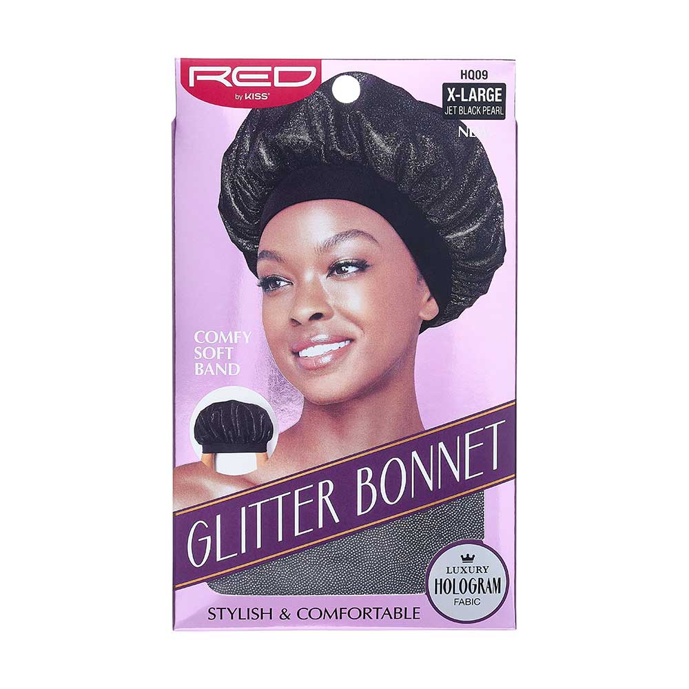 Red by Kiss Super X - Large Glitter Bonnet โ Shine While You Protect Your Style (One Size) - Beauty Exchange Beauty Supply