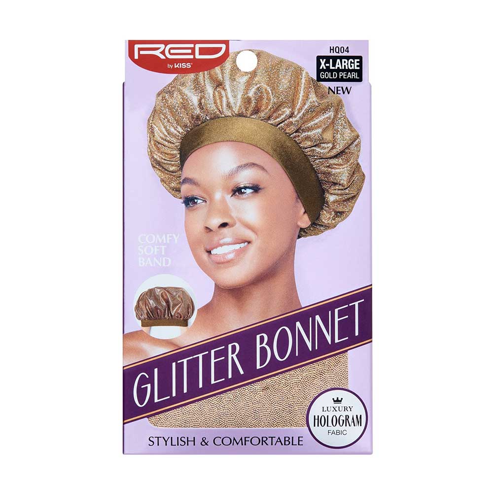 Red by Kiss Super X - Large Glitter Bonnet โ Shine While You Protect Your Style (One Size) - Beauty Exchange Beauty Supply