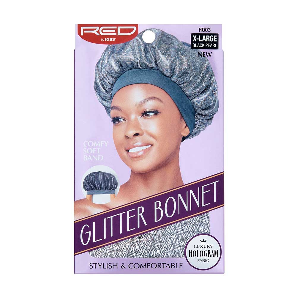 Red by Kiss Super X - Large Glitter Bonnet โ Shine While You Protect Your Style (One Size) - Beauty Exchange Beauty Supply