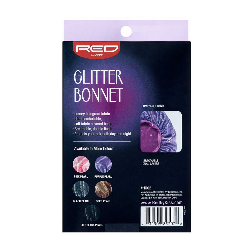Red by Kiss Super X - Large Glitter Bonnet โ Shine While You Protect Your Style (One Size) - Beauty Exchange Beauty Supply
