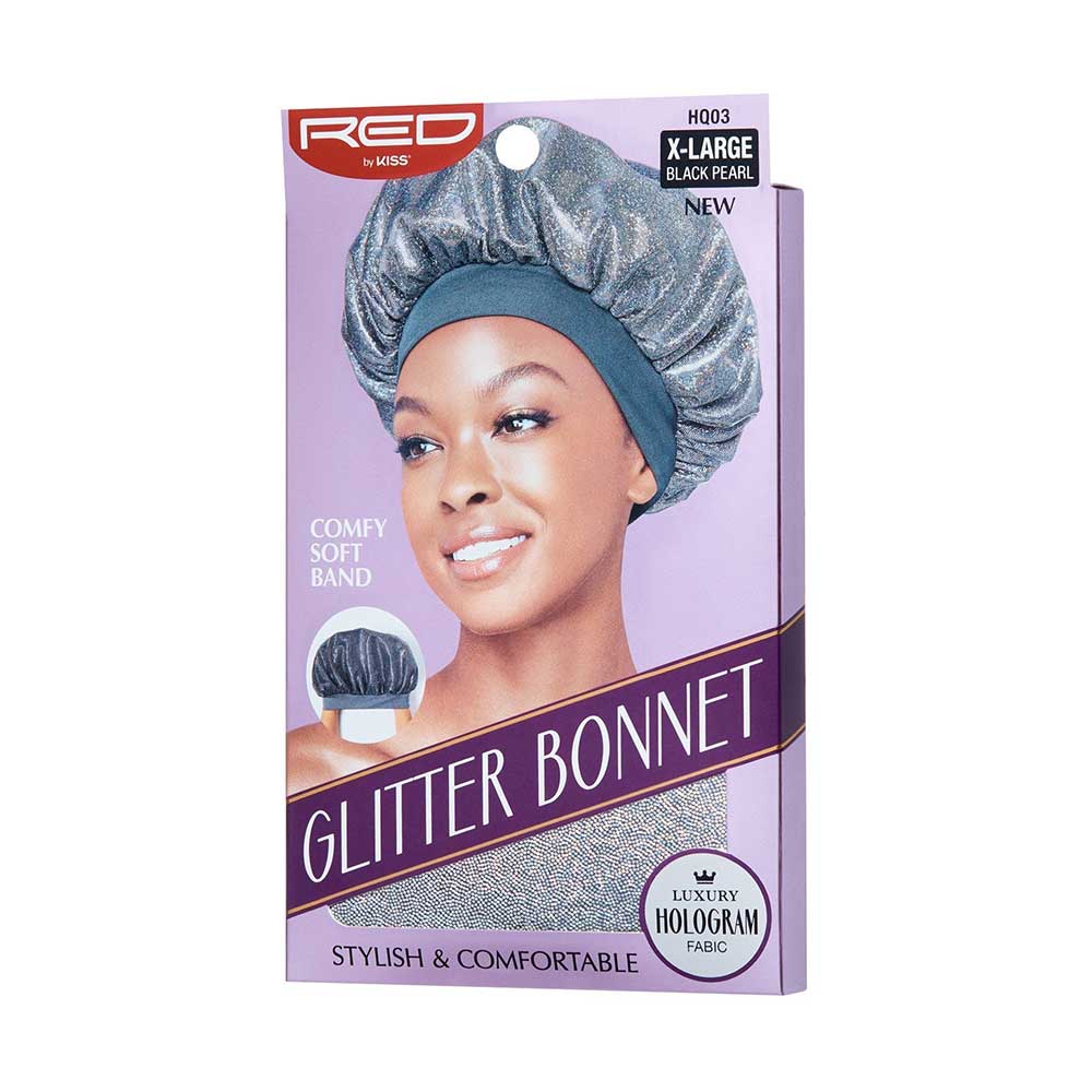 Red by Kiss Super X - Large Glitter Bonnet โ Shine While You Protect Your Style (One Size) - Beauty Exchange Beauty Supply