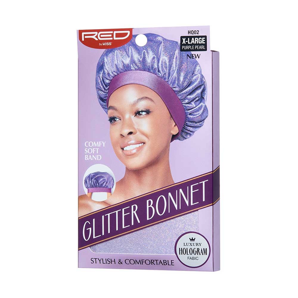 Red by Kiss Super X - Large Glitter Bonnet โ Shine While You Protect Your Style (One Size) - Beauty Exchange Beauty Supply