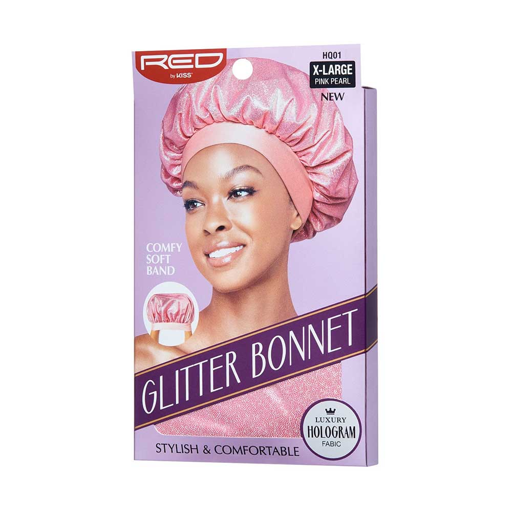 Red by Kiss Super X - Large Glitter Bonnet โ Shine While You Protect Your Style (One Size) - Beauty Exchange Beauty Supply