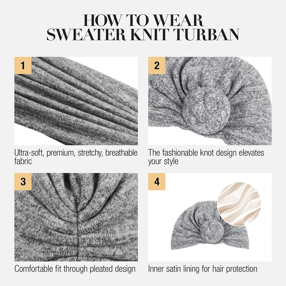 Red by Kiss Sweater Knit Turban – Cozy Style Meets Effortless Wear (One Size Fit Most) - Beauty Exchange Beauty Supply