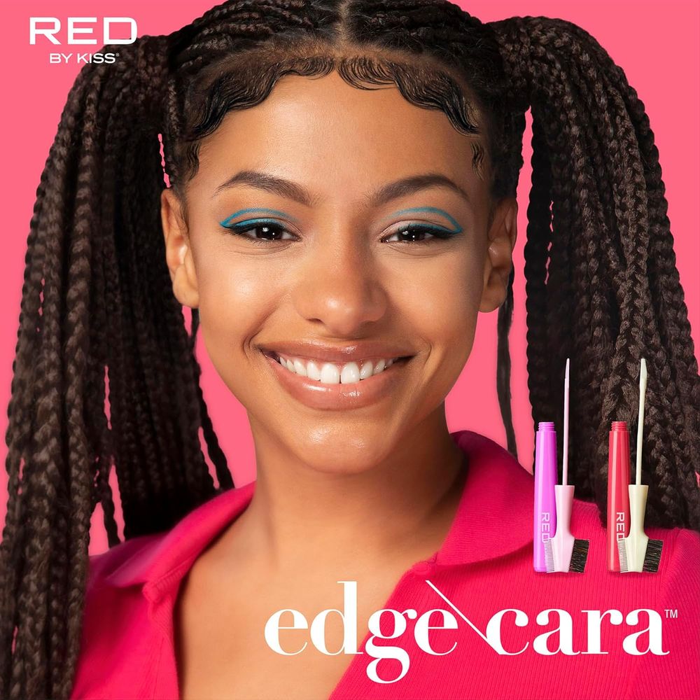 Red by Kiss Sweet Peach Edge Brush + Edge Fixer – HH104 | Dual - Sided Brush with Sweet Peach - Scented Edge Control for Sleek Styling - Beauty Exchange Beauty Supply