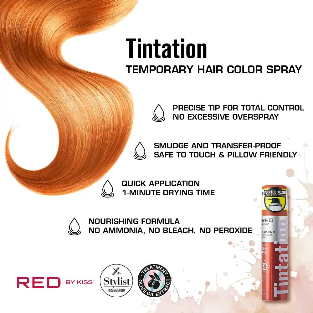 Red by Kiss Tintation Temporary Hair Color Spray – Vibrant Collection - Beauty Exchange Beauty Supply