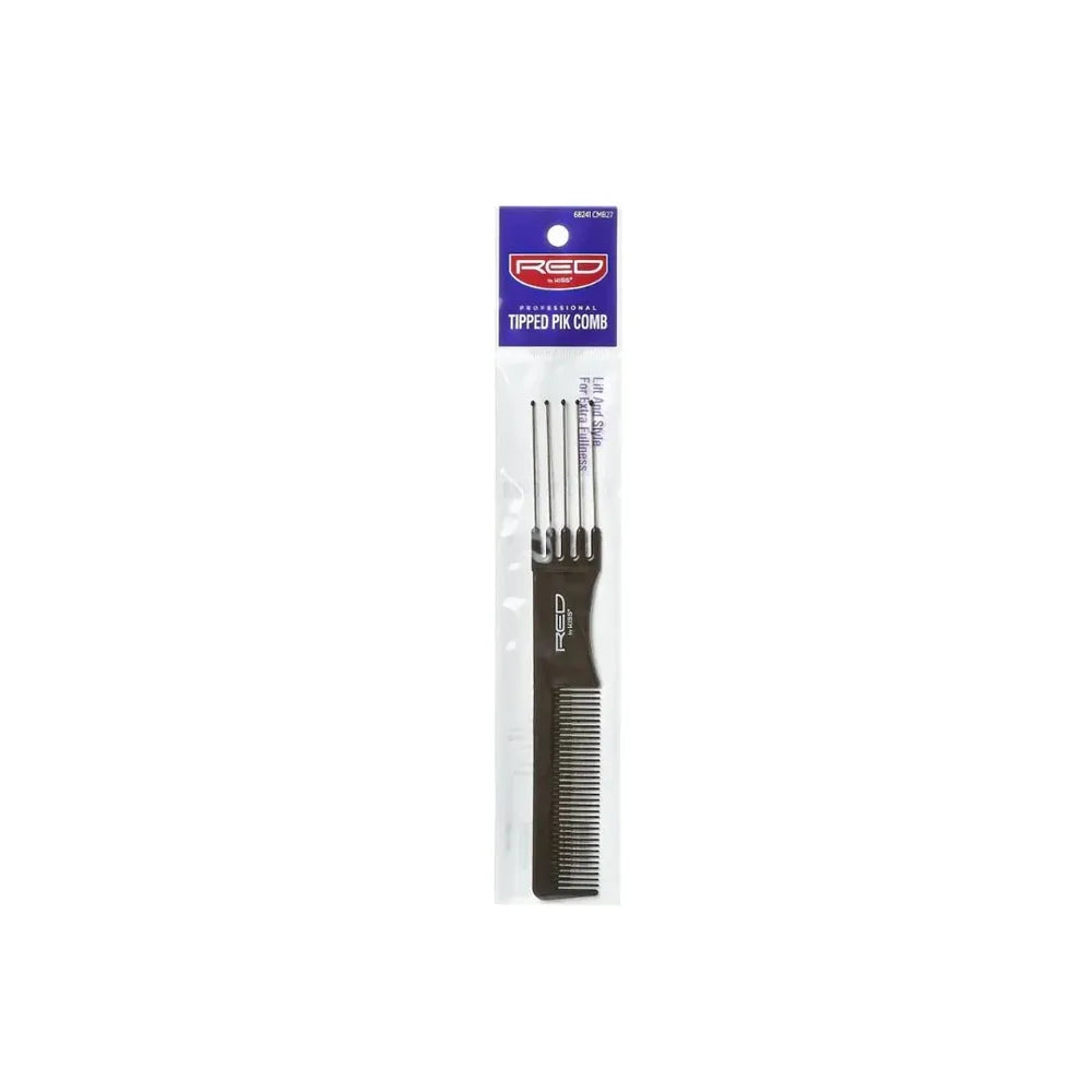 Red by Kiss Tipped Pik Comb – Smooth, Rounded Tips for Gentle Detangling | CMB27 | Ideal for Natural Hair, Wigs & Volume Styling - Beauty Exchange Beauty Supply