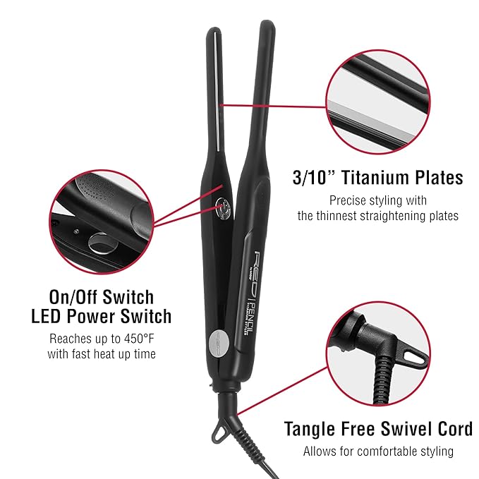 Red by Kiss Titanium Styler Pencil Flat Iron 3/10 inch - Beauty Exchange Beauty Supply