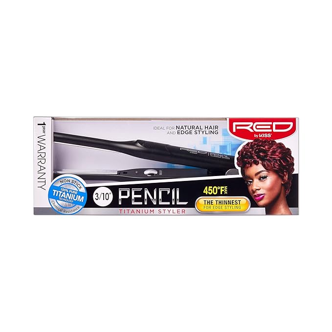 Red by Kiss Titanium Styler Pencil Flat Iron 3/10 inch - Beauty Exchange Beauty Supply