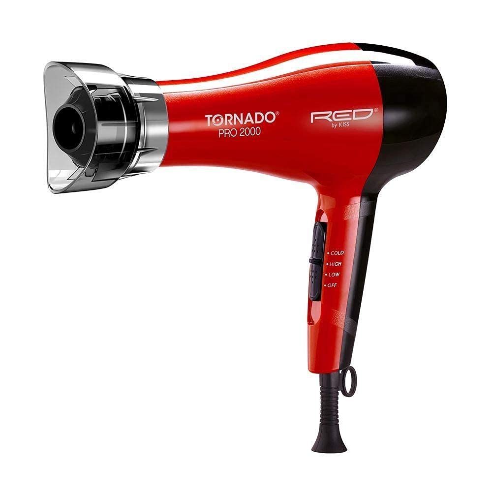 Red by Kiss Tornado Pro 2000 Hair Dryer – Powerful Salon - Grade Blow Dryer with Tourmaline Ceramic Technology - Beauty Exchange Beauty Supply