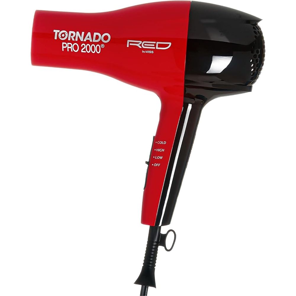 Red by Kiss Tornado Pro 2000 Hair Dryer – Powerful Salon - Grade Blow Dryer with Tourmaline Ceramic Technology - Beauty Exchange Beauty Supply