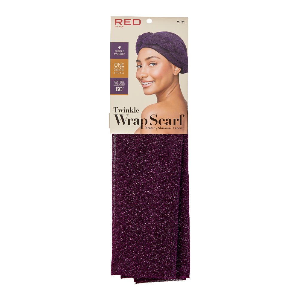 Red by Kiss Twinkle Wrap Scarf – Stretchy, Shimmery, & Shine - Ready (One Size Fits Most) - Beauty Exchange Beauty Supply