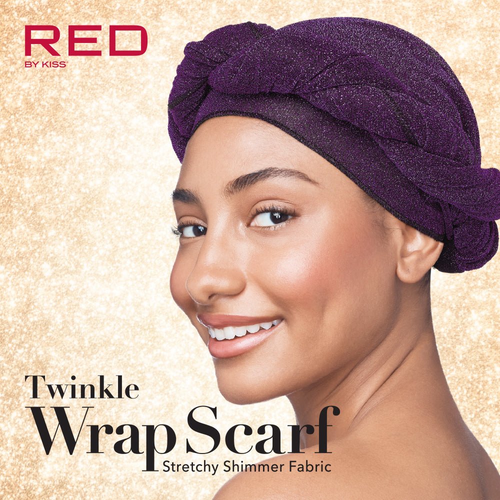 Red by Kiss Twinkle Wrap Scarf – Stretchy, Shimmery, & Shine - Ready (One Size Fits Most) - Beauty Exchange Beauty Supply
