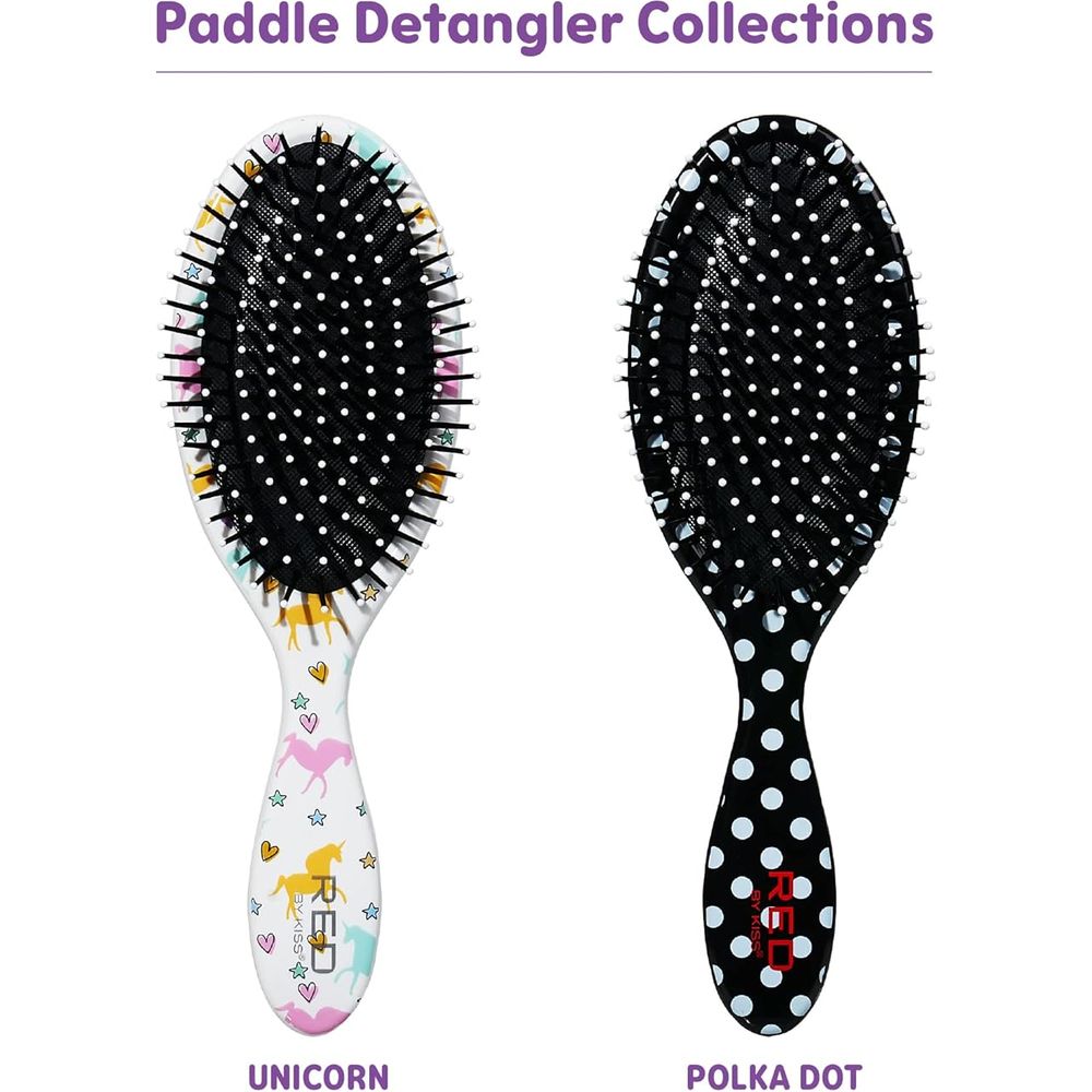 Red by Kiss Unicorn Detangler HH39 – Gentle Detangling with a Touch of Magic | Size: Full - Length Paddle - Beauty Exchange Beauty Supply