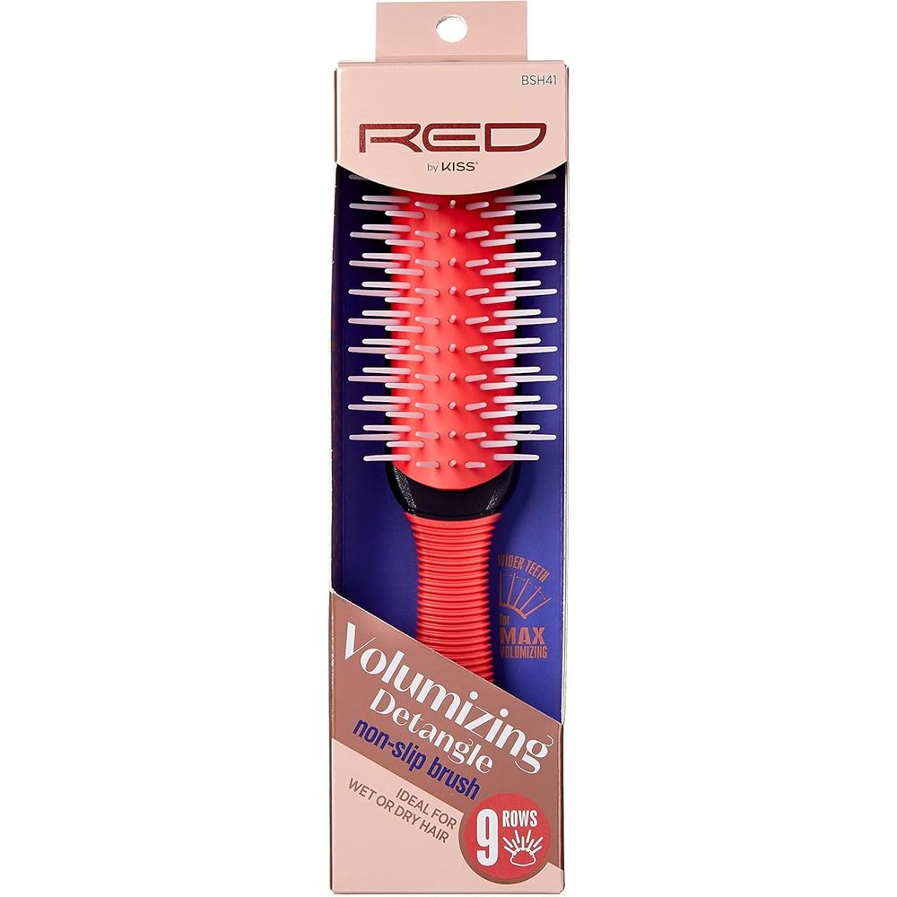 Red by Kiss Volumizing Detangle Brush (9 Rows) BSH41 – Lift, Volume & Smooth Detangling | Size: 9 - Row Detangler - Beauty Exchange Beauty Supply