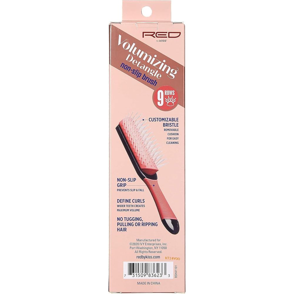 Red by Kiss Volumizing Detangle Brush (9 Rows) BSH41 – Lift, Volume & Smooth Detangling | Size: 9 - Row Detangler - Beauty Exchange Beauty Supply