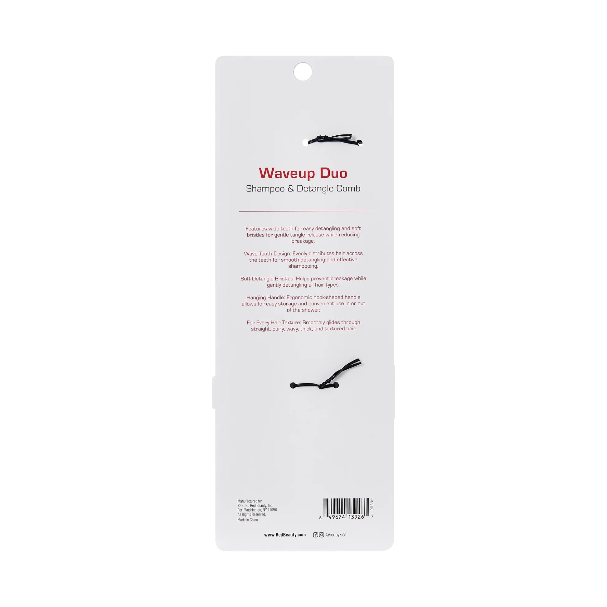 Red By Kiss Waveup Duo Comb - Beauty Exchange Beauty Supply