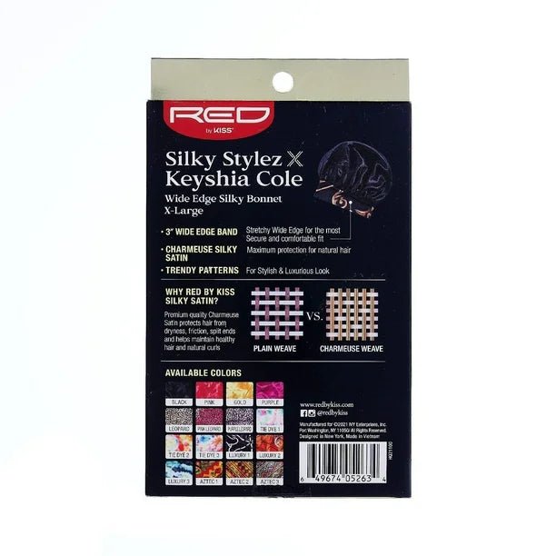 Red by Kiss Wide Edge Silky Bonnet – X - Large | Smooth Fit, Bold Prints, Edge - Friendly Design - Beauty Exchange Beauty Supply