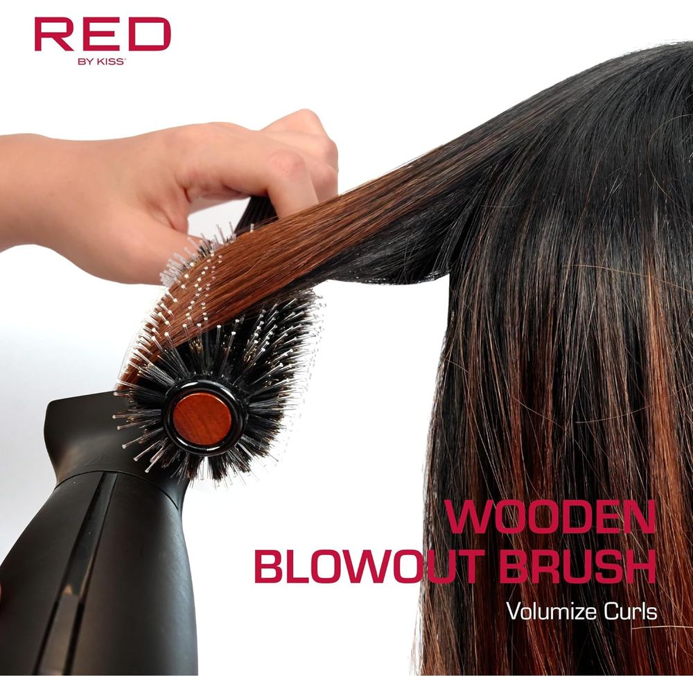 Red by Kiss Wooden Blowout 2" HH220 – Full - Volume Blowouts & Sleek Styles | Size: 2 - Inch Barrel - Beauty Exchange Beauty Supply