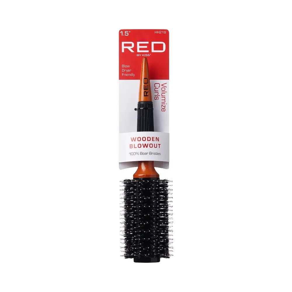 Red by Kiss Wooden Round Blowout Brush - Beauty Exchange Beauty Supply