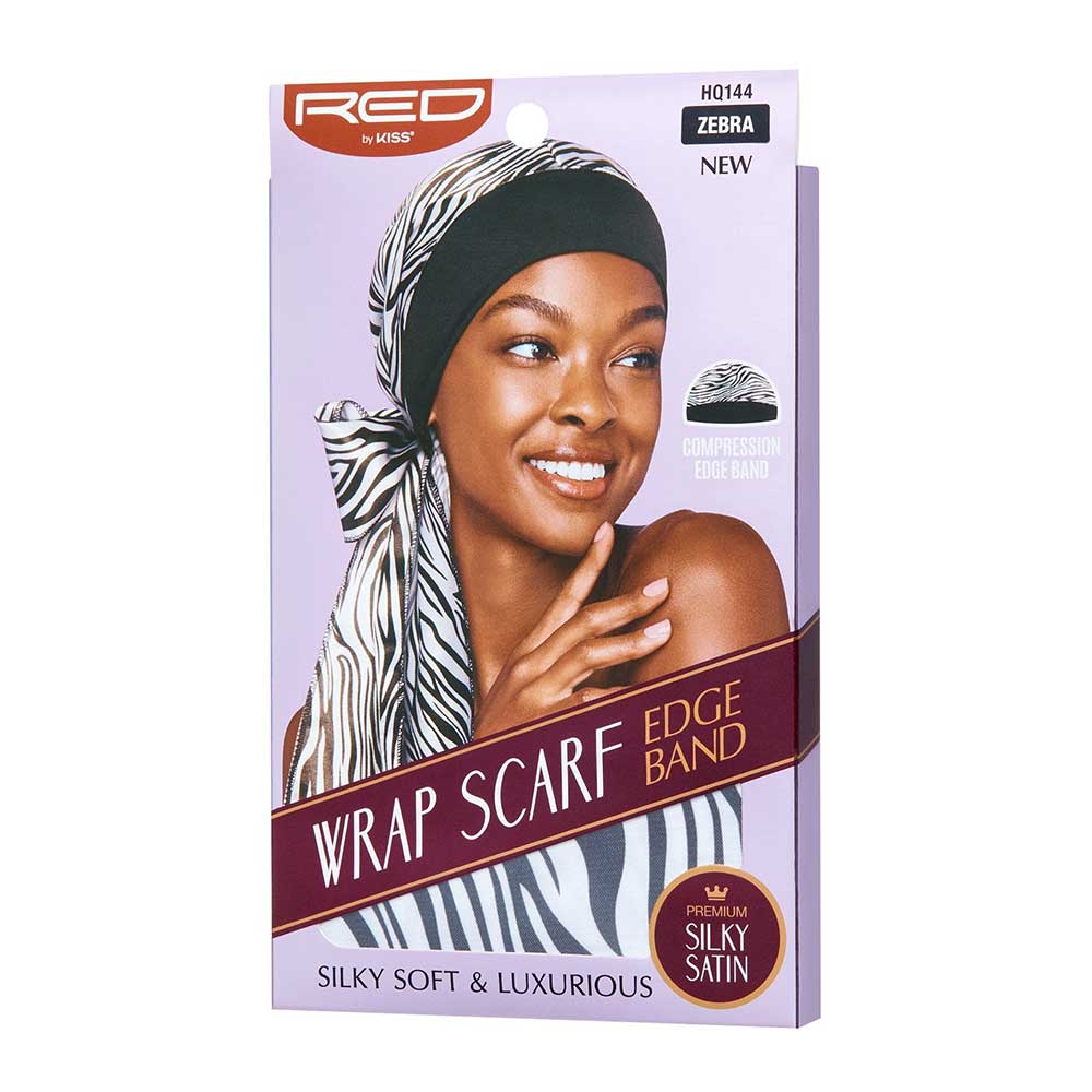 Red by Kiss Wrap Scarf Edge Band | Smooth & Secure Hold for Edges, Wigs & Installs | Black, Nude, Leopard, Zebra | One Size - Beauty Exchange Beauty Supply