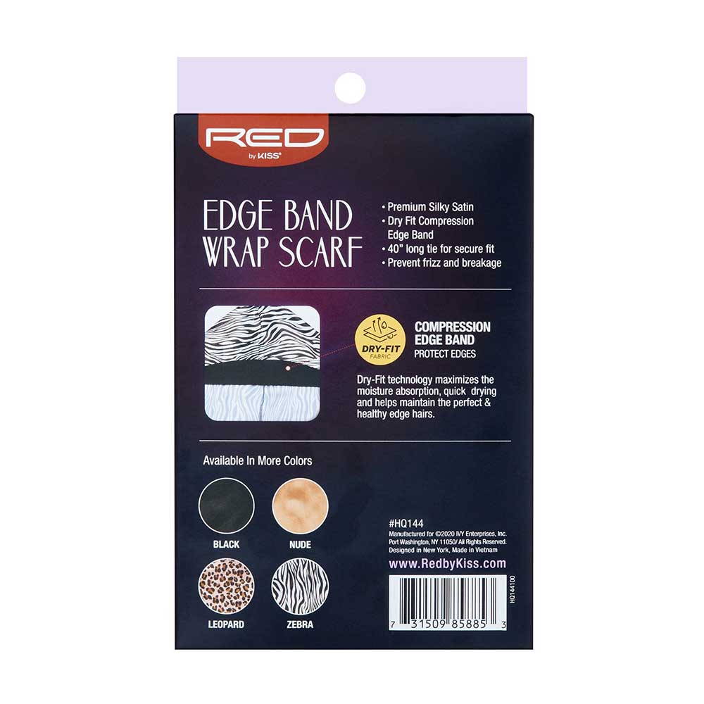 Red by Kiss Wrap Scarf Edge Band | Smooth & Secure Hold for Edges, Wigs & Installs | Black, Nude, Leopard, Zebra | One Size - Beauty Exchange Beauty Supply