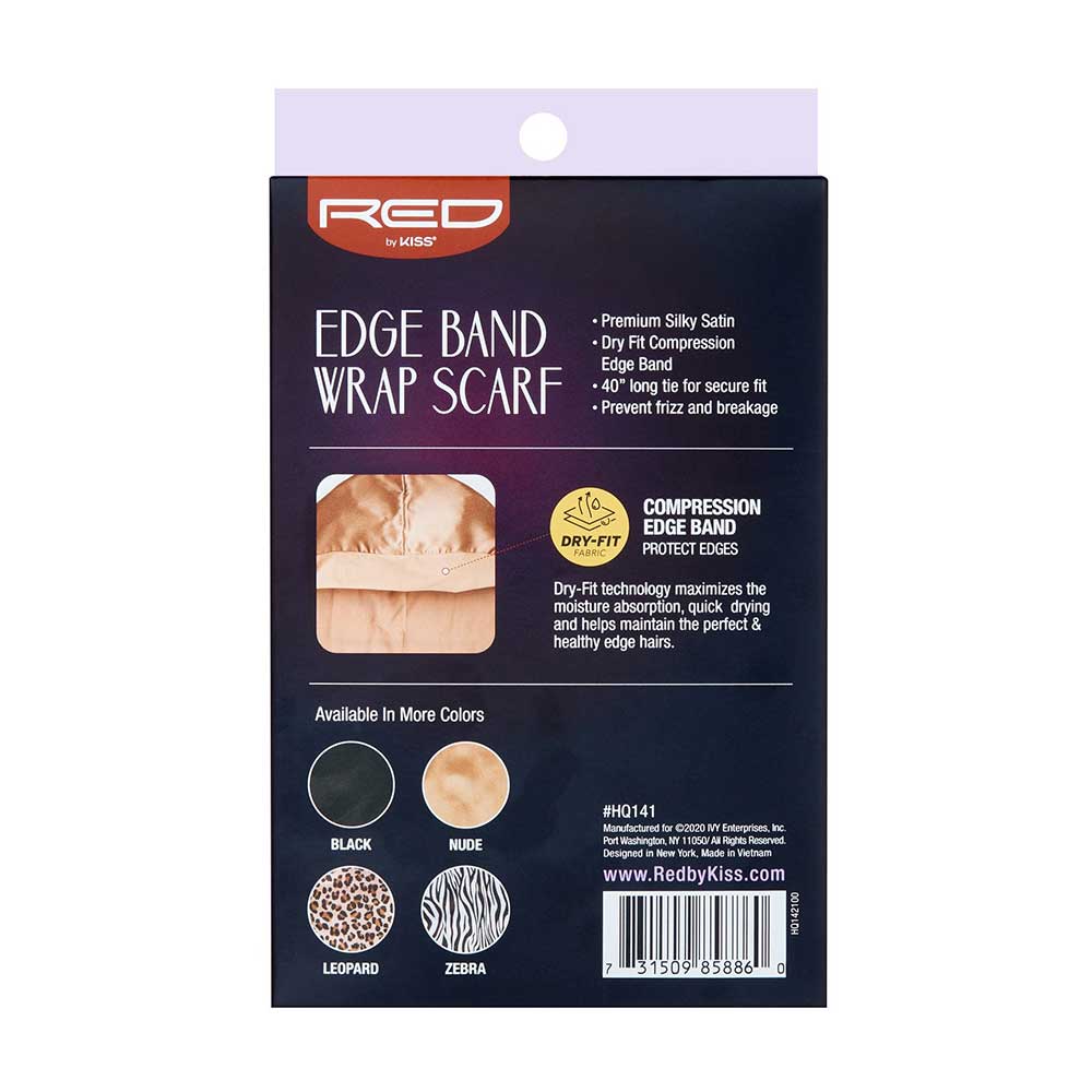 Red by Kiss Wrap Scarf Edge Band | Smooth & Secure Hold for Edges, Wigs & Installs | Black, Nude, Leopard, Zebra | One Size - Beauty Exchange Beauty Supply