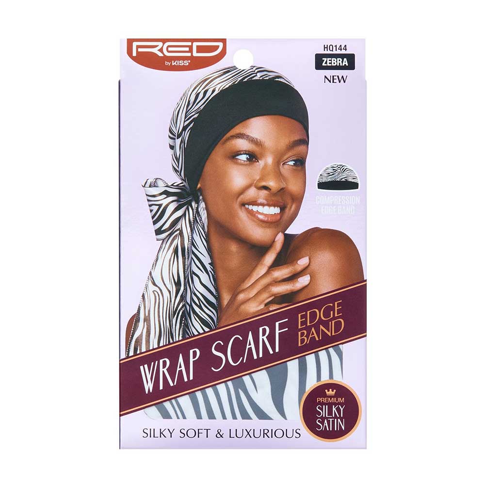 Red by Kiss Wrap Scarf Edge Band | Smooth & Secure Hold for Edges, Wigs & Installs | Black, Nude, Leopard, Zebra | One Size - Beauty Exchange Beauty Supply