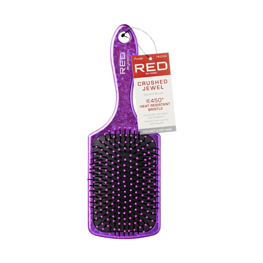 Red Crushed Jewel Hair Brush – Oval & Square HH243–HH246 - Beauty Exchange Beauty Supply