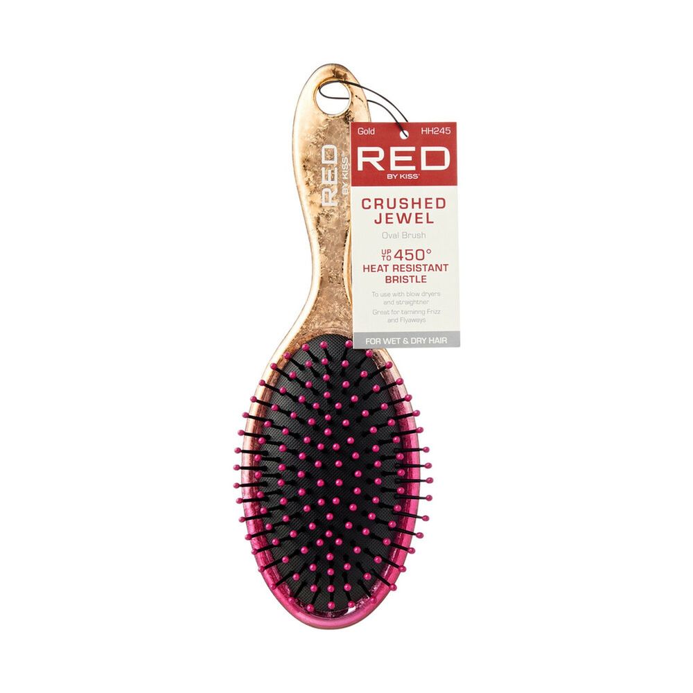 Red Crushed Jewel Hair Brush – Oval & Square HH243–HH246 - Beauty Exchange Beauty Supply