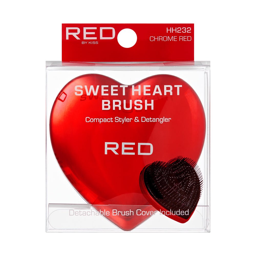 RED Heart Brush – Chrome Red & Rose Gold - Beauty Exchange Beauty Supply