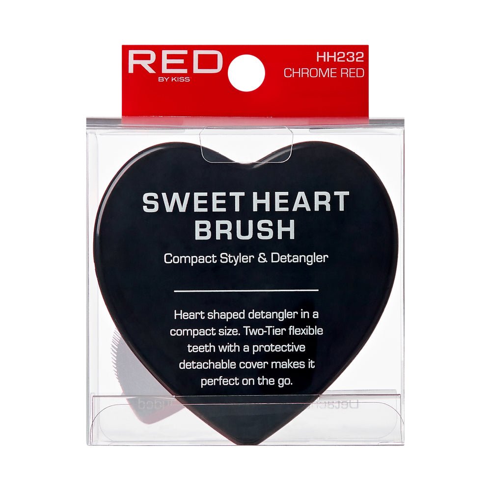 RED Heart Brush – Chrome Red & Rose Gold - Beauty Exchange Beauty Supply