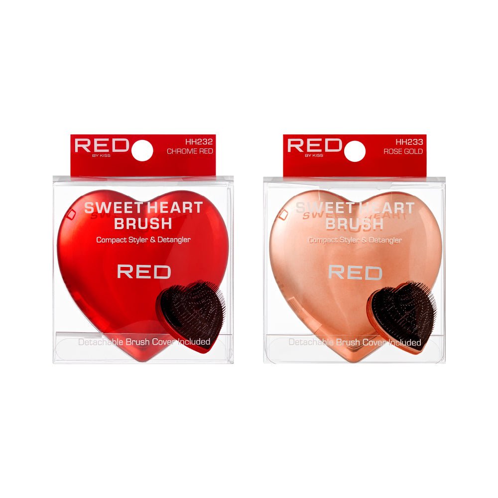RED Heart Brush – Chrome Red & Rose Gold - Beauty Exchange Beauty Supply