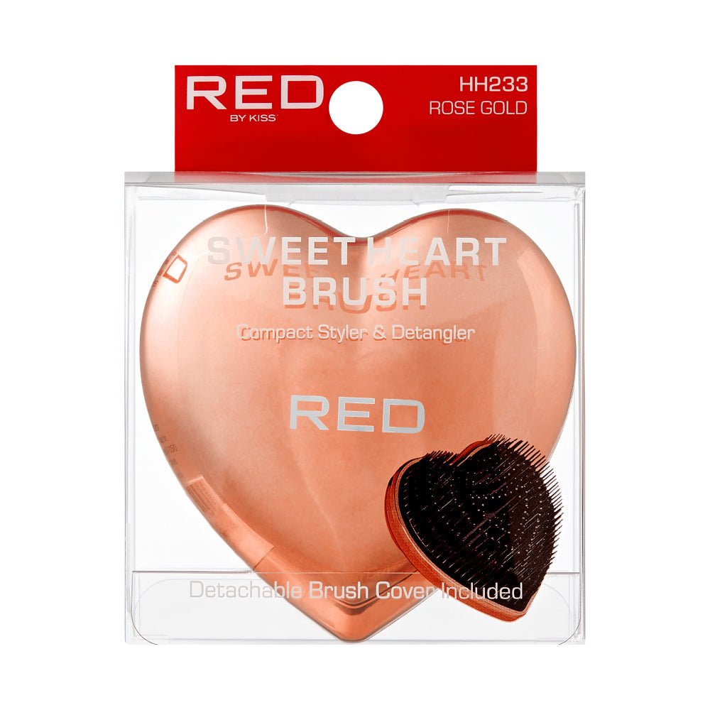 RED Heart Brush – Chrome Red & Rose Gold - Beauty Exchange Beauty Supply