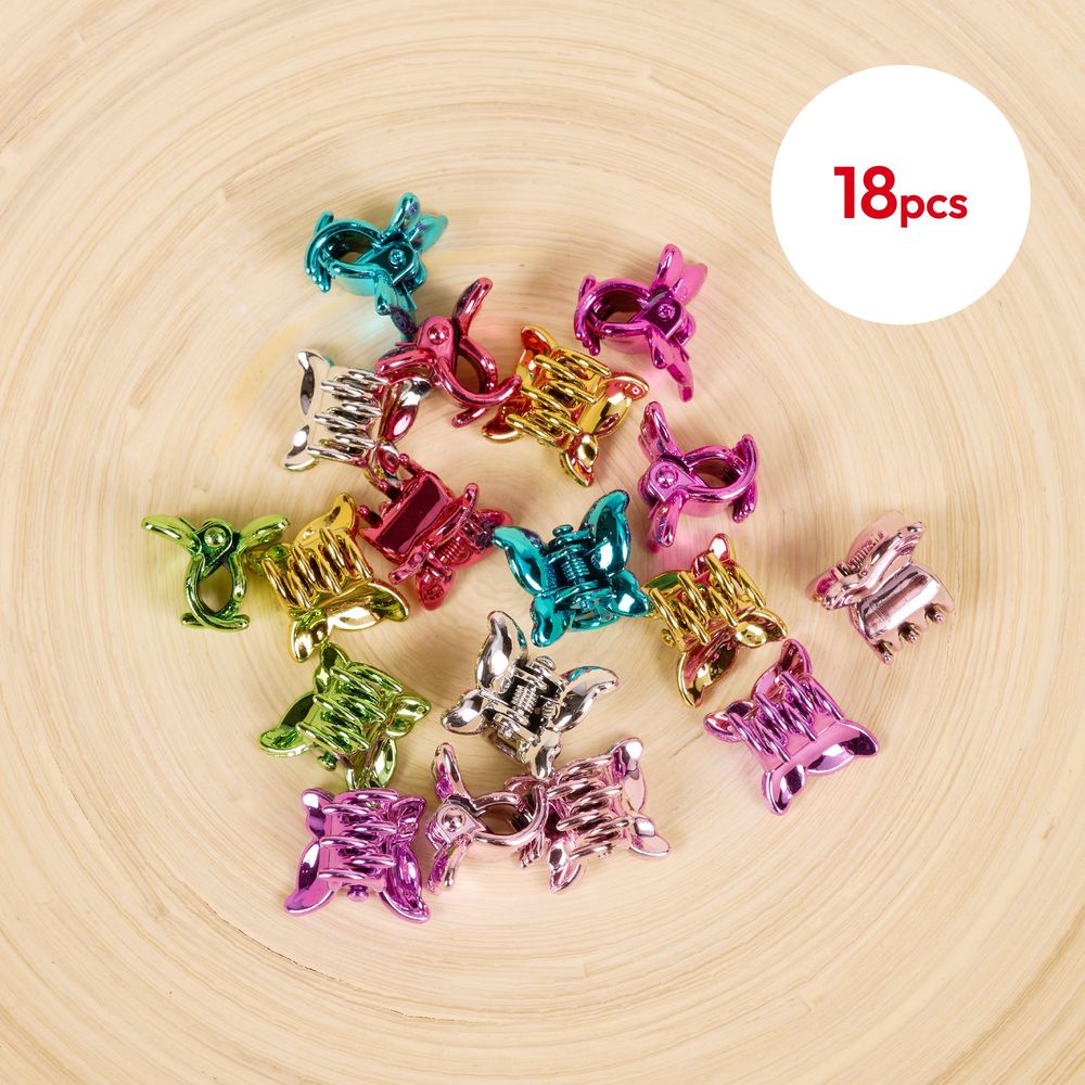 RED Kids Chrome Claw Hair Clips – (18pc & 30pc Sets) - Beauty Exchange Beauty Supply