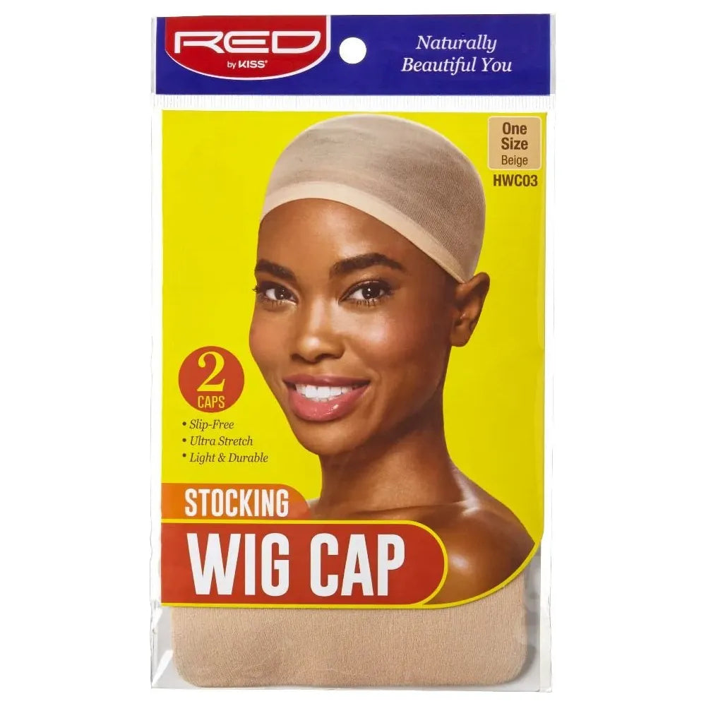 Red - Kiss Stocking Wig Caps | Soft & Stretchable Wig Caps | 5 Variants - HWC01, HWC02, HWC03, HWC08, HWC09 | - Beauty Exchange Beauty Supply