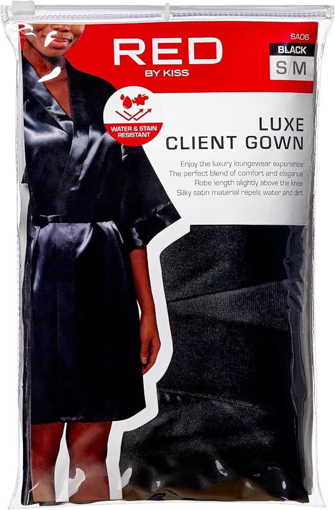 Red Luxe Client Gown – Water - Resistant, Stylish Full - Cover Salon Wear - Beauty Exchange Beauty Supply
