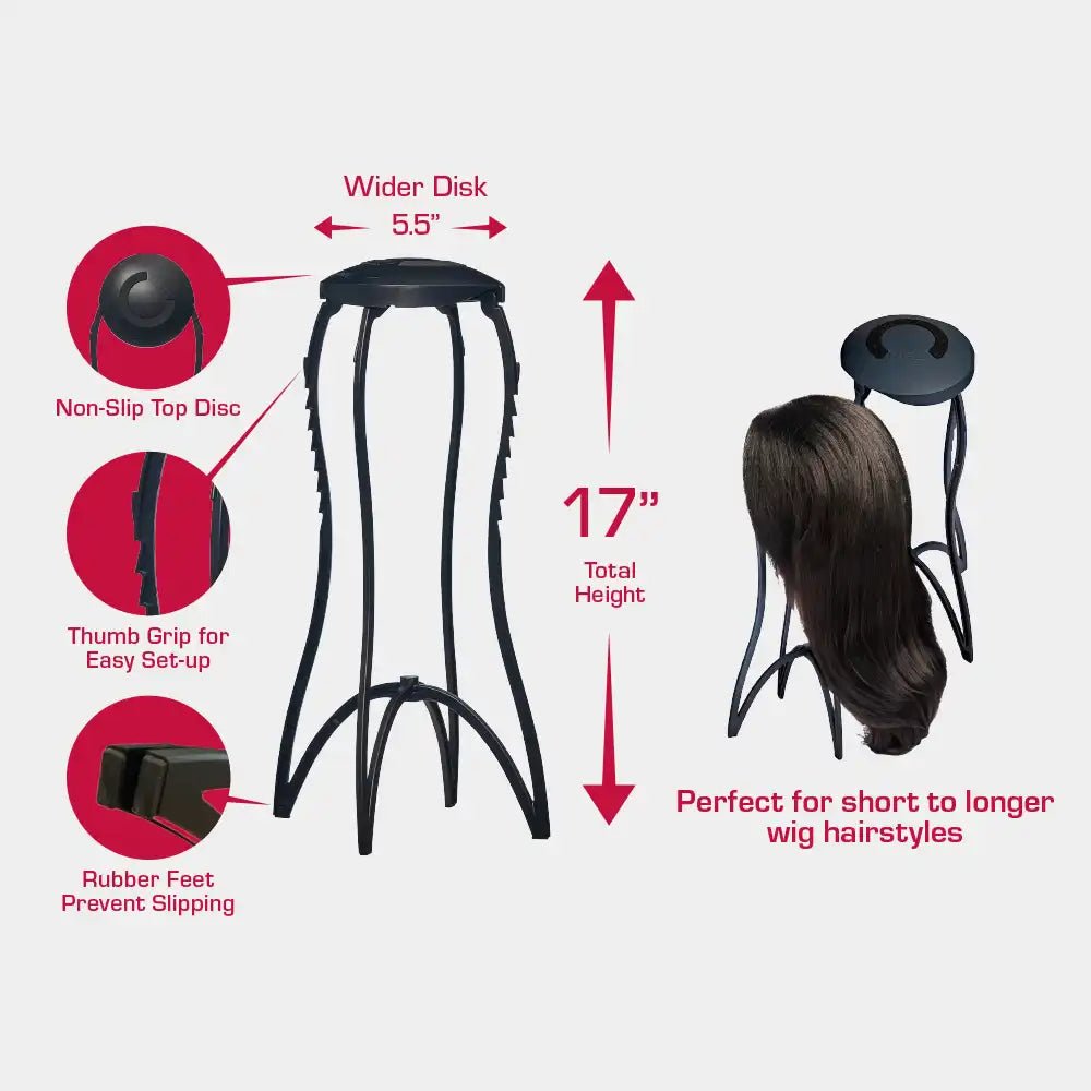 RED One Touch Foldable Wig Stand โ MH06 - Beauty Exchange Beauty Supply