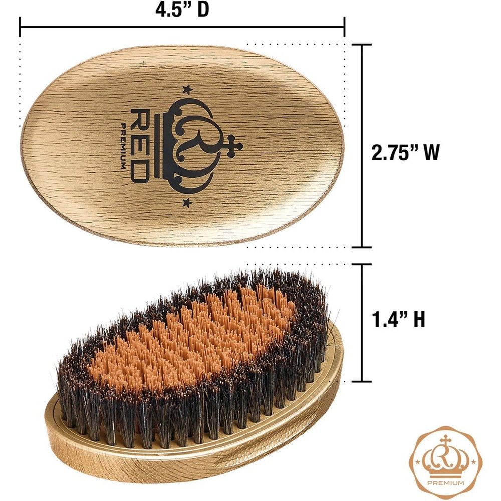 RED Premium Metallic Boar Brush โ 2 Bristles in 1 BR 11 for Superior Wave Definition - Beauty Exchange Beauty Supply