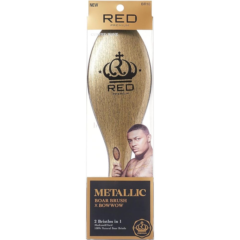 RED Premium Metallic Boar Brush – 2 Bristles in 1 BR10 for Perfect Wave Definition - Beauty Exchange Beauty Supply