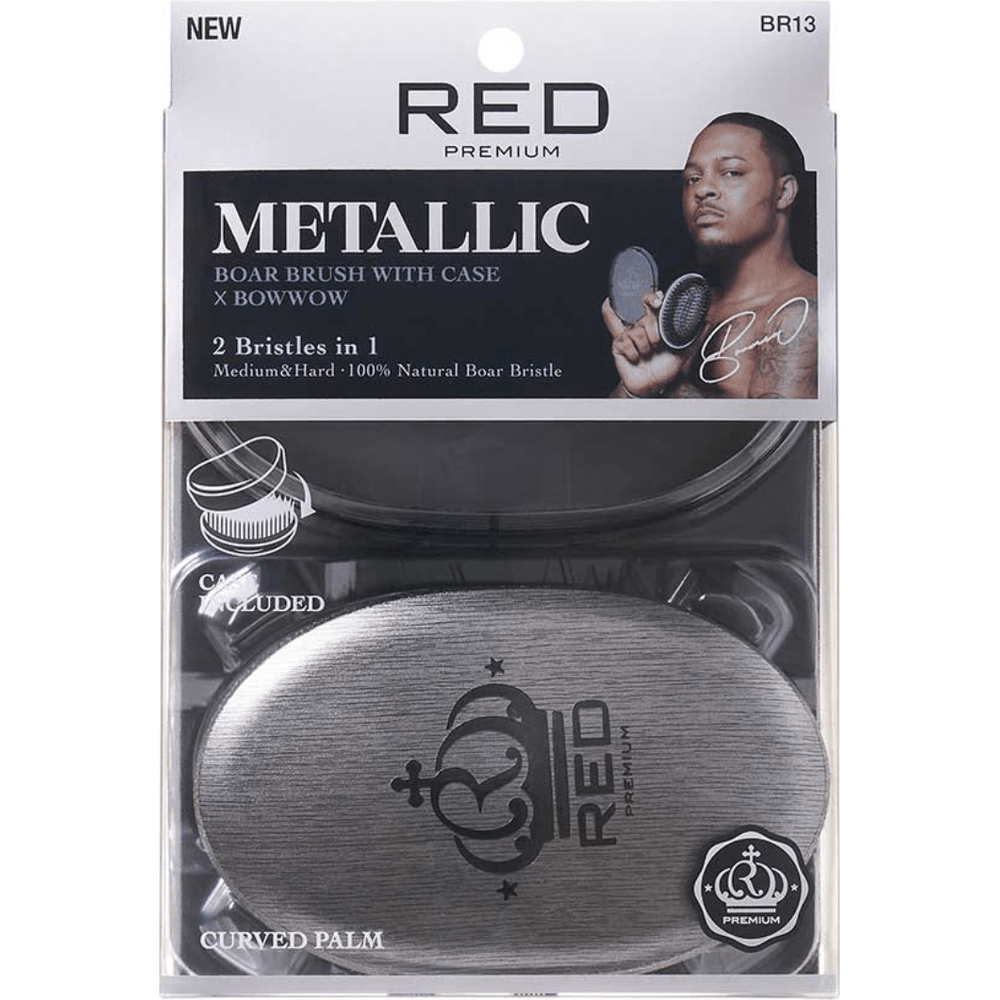 RED Premium Metallic Boar Brush โ 2 Bristles in 1 BR13 for Maximum Wave Definition - Beauty Exchange Beauty Supply