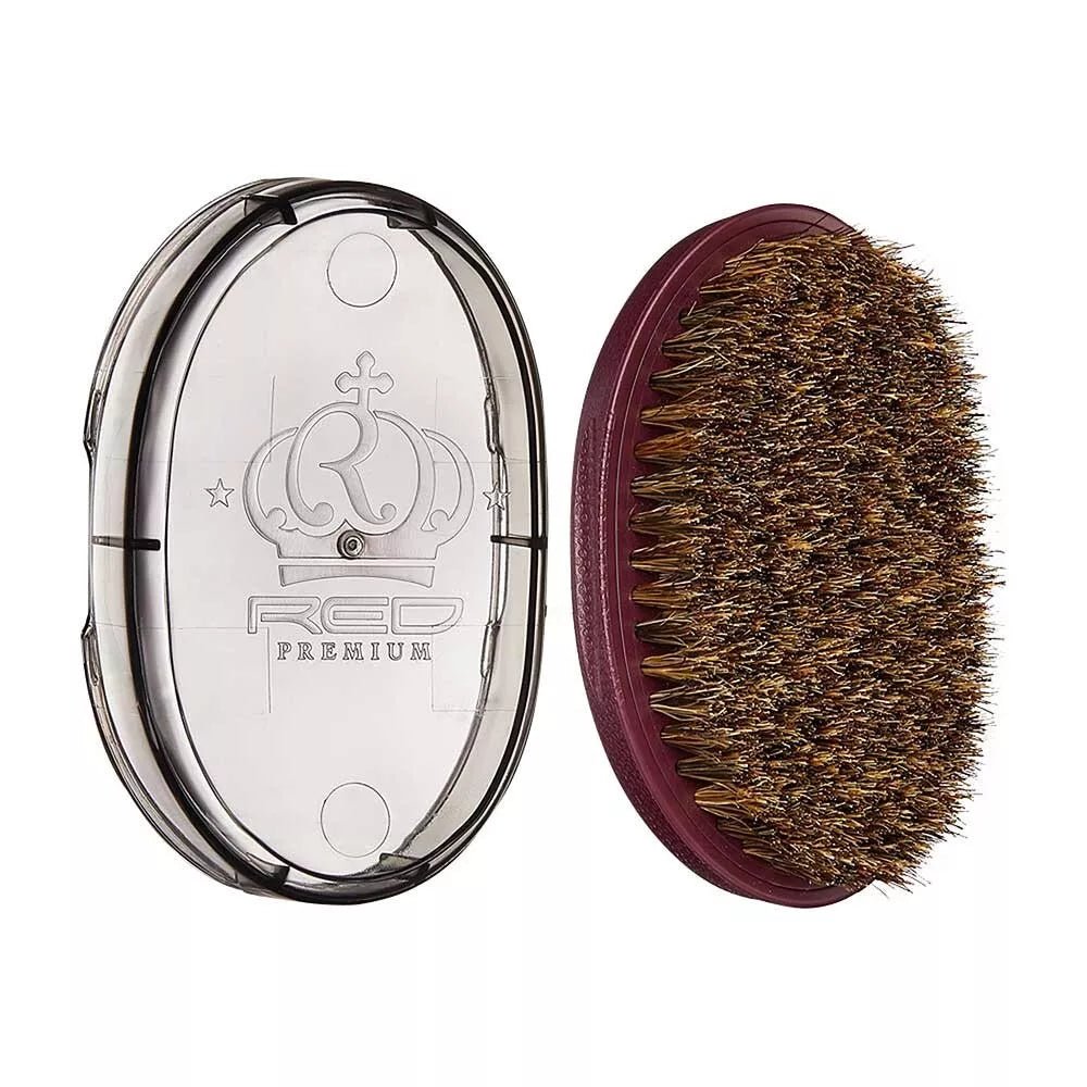 RED Premium Pocket Wave X Bow Wow Curved Bristle Brush BR31 – Compact & Precise for Defined 360 Waves - Beauty Exchange Beauty Supply