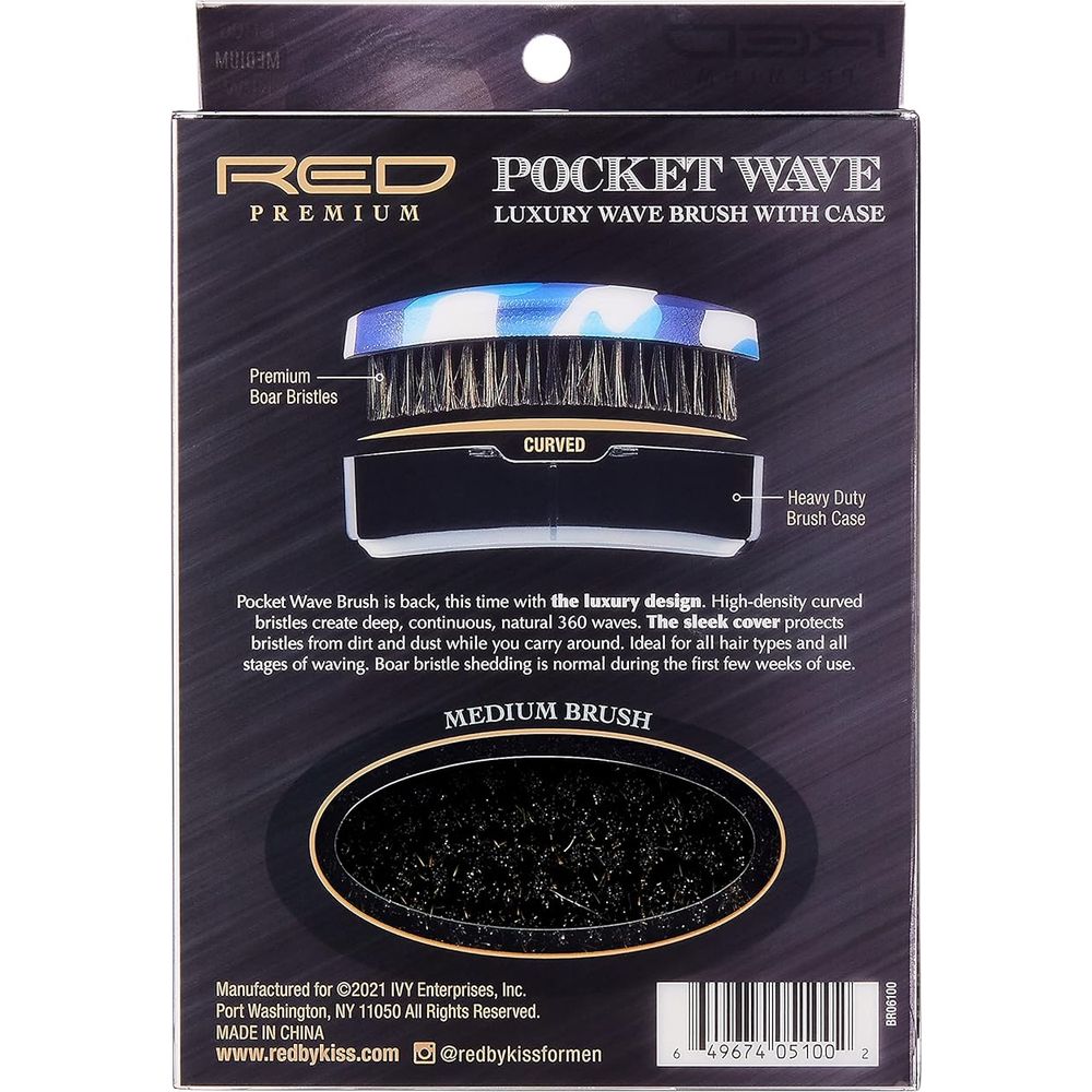 RED Premium Rocket Wave X Bow Wow Curved Brush BR06 – Medium Bristles for Defined 360 Waves - Beauty Exchange Beauty Supply