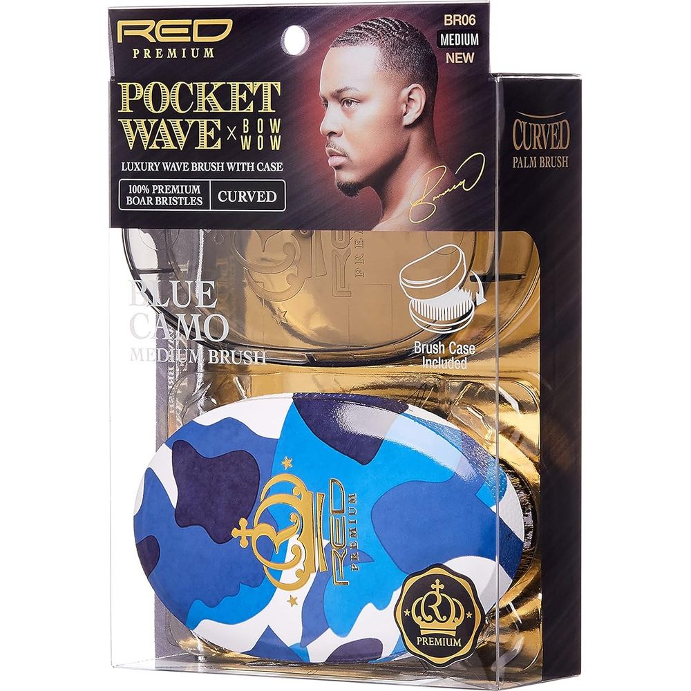 RED Premium Rocket Wave X Bow Wow Curved Brush BR06 – Medium Bristles for Defined 360 Waves - Beauty Exchange Beauty Supply