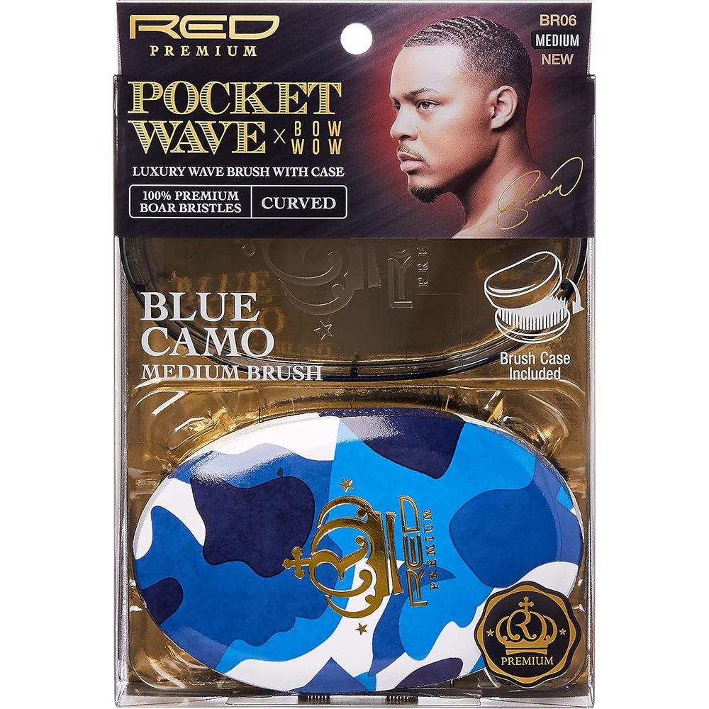 RED Premium Rocket Wave X Bow Wow Curved Brush BR06 – Medium Bristles for Defined 360 Waves - Beauty Exchange Beauty Supply