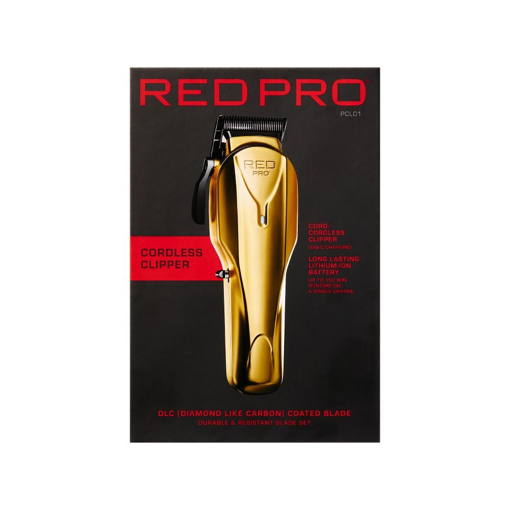 Red Pro Cordless Clipper – Matte Gold / Black - Beauty Exchange Beauty Supply