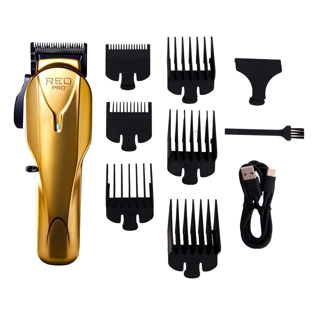 Red Pro Cordless Clipper – Matte Gold / Black - Beauty Exchange Beauty Supply