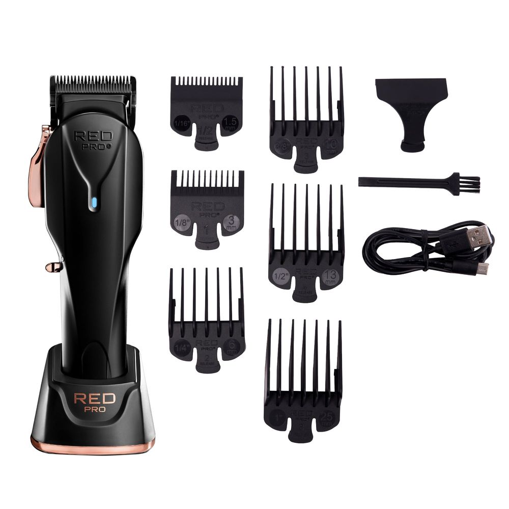Red Pro Cordless Clipper – Matte Gold / Black - Beauty Exchange Beauty Supply