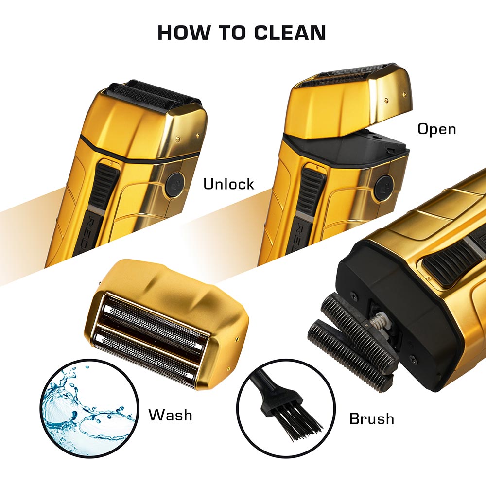 Red Pro Cordless Shaver – Matte Gold / Black - Beauty Exchange Beauty Supply