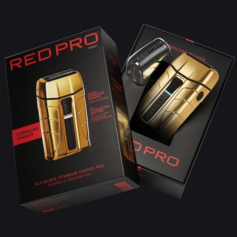 Red Pro Cordless Shaver – Matte Gold / Black - Beauty Exchange Beauty Supply